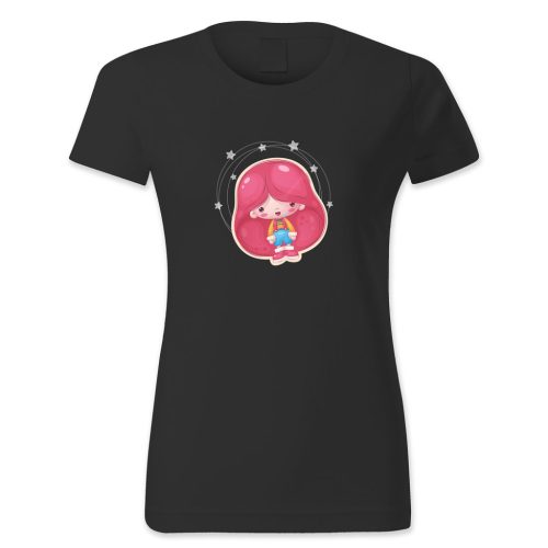 Csinos lány rózsaszín hajjal