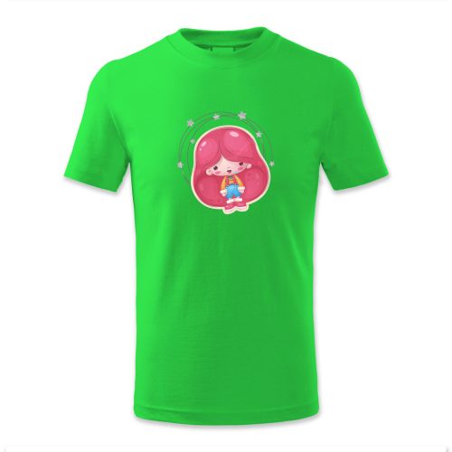 Csinos lány rózsaszín hajjal