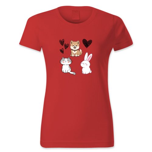 Róka, cica, nyuszi, szívecskék