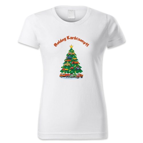 Boldog Karácsonyt, karácsonnyfa autós díszekkel, Karácsony