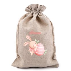 Lány nyuszi tojással, húsvéti zsák