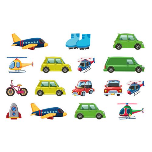 Autó, bicikkli, repülő, helikopter, rakéta, gördeszka, Ideiglenes tetoválás