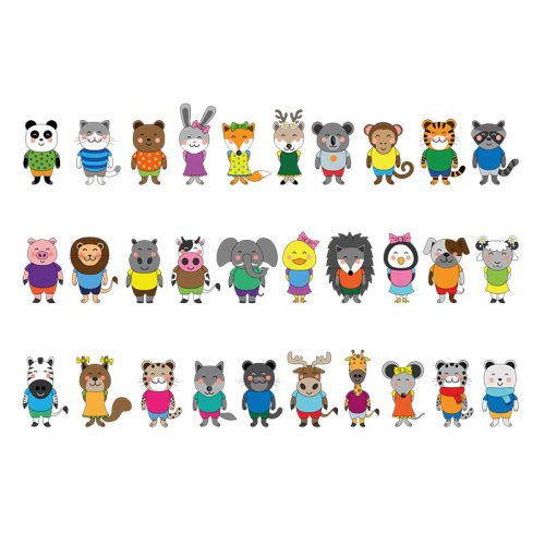 Színes mosolygós állatok, sok fajta, Ideiglenes tetoválás