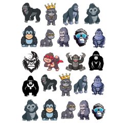 Gorilla figurák, Ideiglenes tetoválás